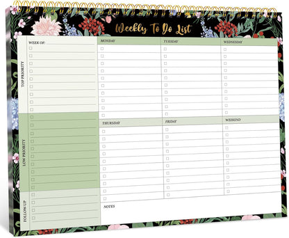 Taja Weekly To Do List Notepad with 52 Undated Sheets（8.5"×11"）- Weekly Desk Planner for Women & Man, Work and Home -1 Pack Violet Dream