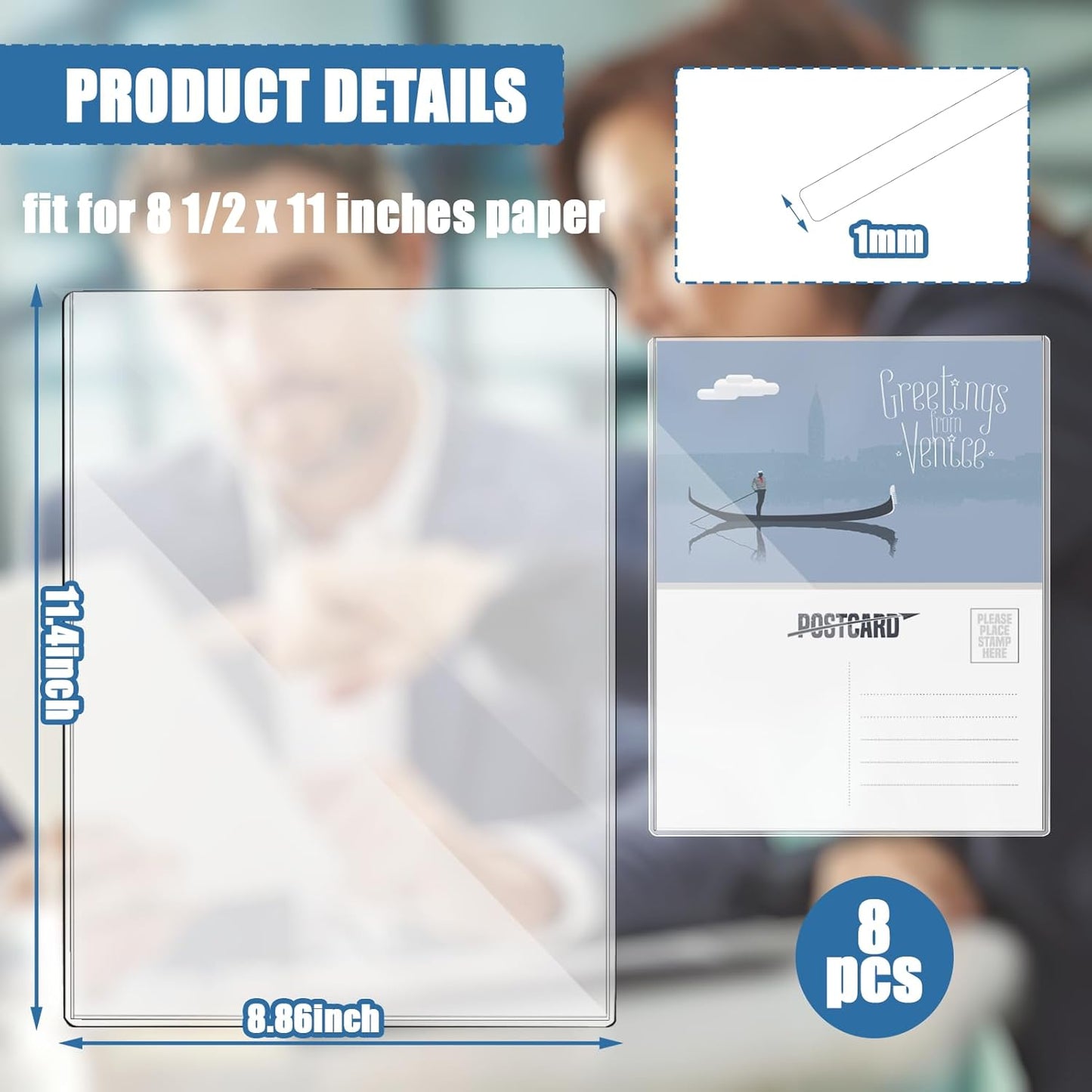 8 1/2" x 11" Rigid Print Protectors Clear Sheet Protectors Hard Plastic Paper Page Magazine Protectors for Collectors Rigid Top Loaders Document Holder Birth Certificate Protector (8)