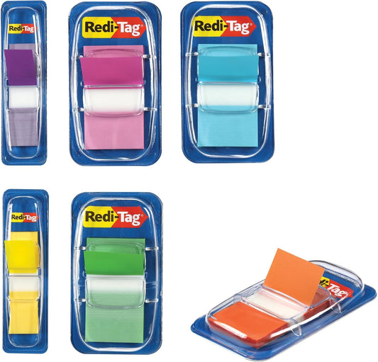 Redi-Tag Pop-Up Flags, Adhesive Indicator Flags, 270 Write-On Tabs, Index Tabs for School, Home and Office, Assorted Tropical Colors: Blue, Orange, Yellow, Purple, Green and Pink, 1 Pack (1002346)