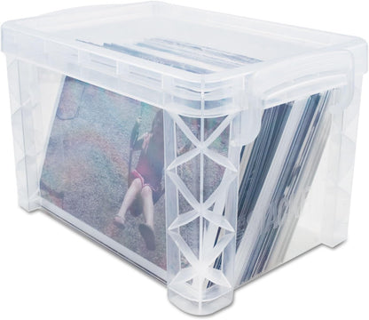 Advantus 40307 Super Stacker Storage Boxes, Hold 400 3 x 5 Cards, Plastic, Clear