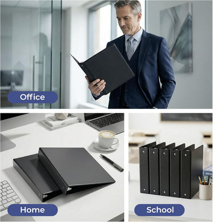 1.5-Inch 3-Ring Binder with Pockets, 1-1/2’’ Premium View Binders with Three Ring Binders Holds up to 325 Sheets US Letter Size, Bulk Pack of 6, Perfect for Home, Office, and School (1.5-inch) White