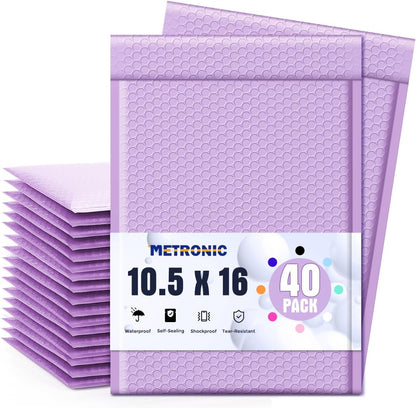 Metronic Bubble Mailers 8.5x12" 40 Pack Black Padded Envelopes Usable Size 8.5 x 11" Strong Adhesion Bubble Envelopes Medium Mailing Envelopes Bubble Padded for Small Business Shipping Books Clothes