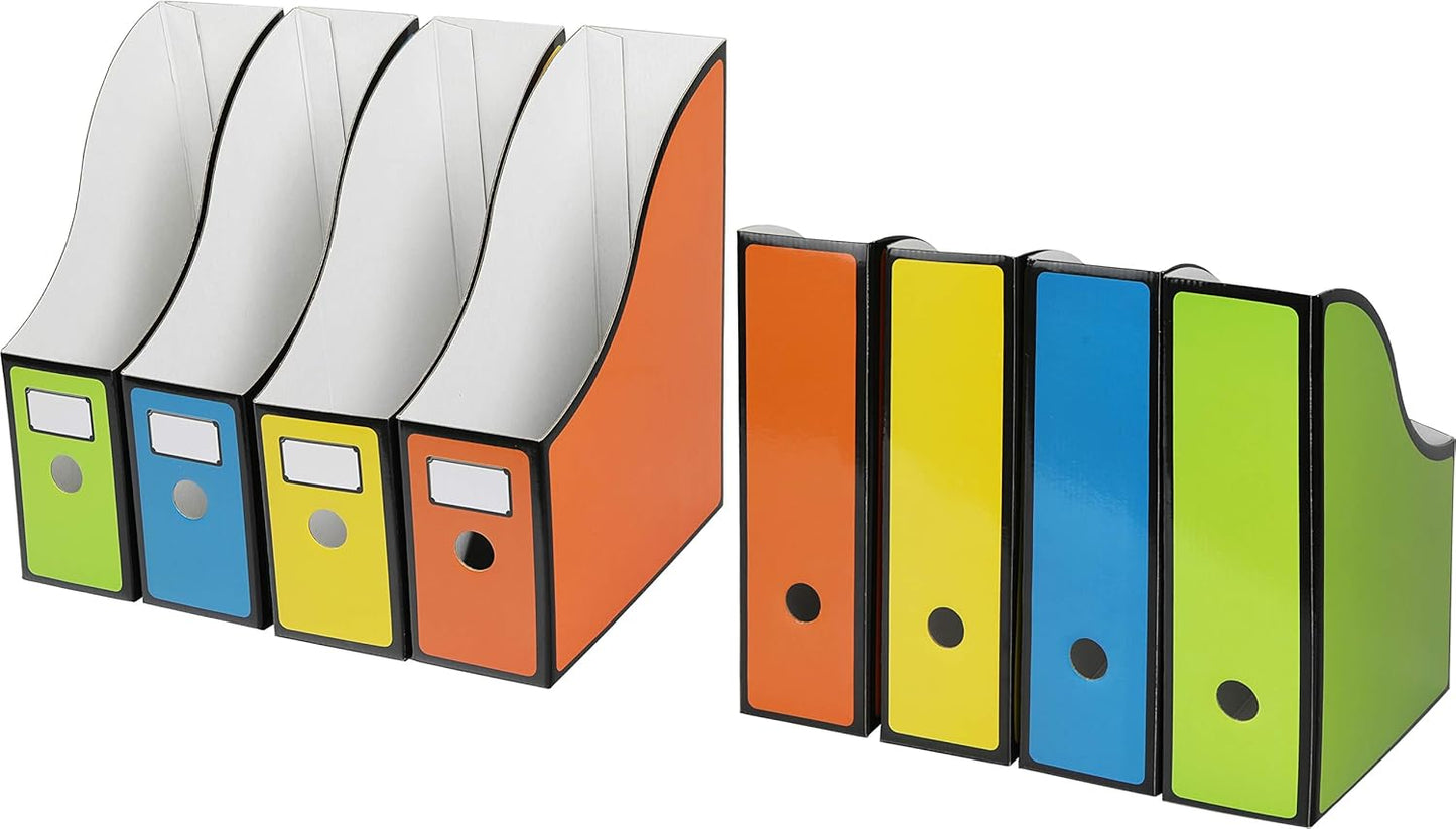 Simple Houseware 6-Pack Magazine File Holder Box, Foldable Cardboard Organizer, White