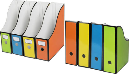 Simple Houseware 6-Pack Magazine File Holder Box, Foldable Cardboard Organizer, White