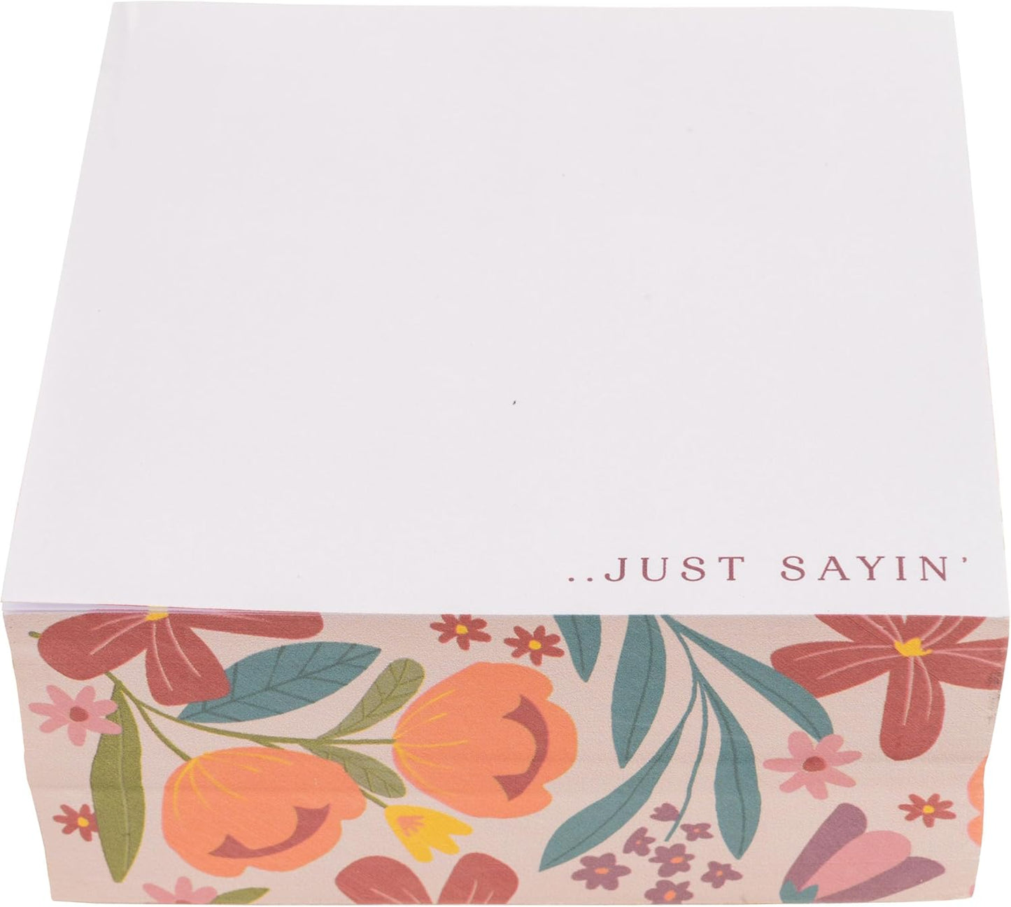 Karma, Block Notepad, 500 Sheet Memo Paper Cube, Non-Sticky Memo Pad Cube for Office, and Home, Sunset Floral