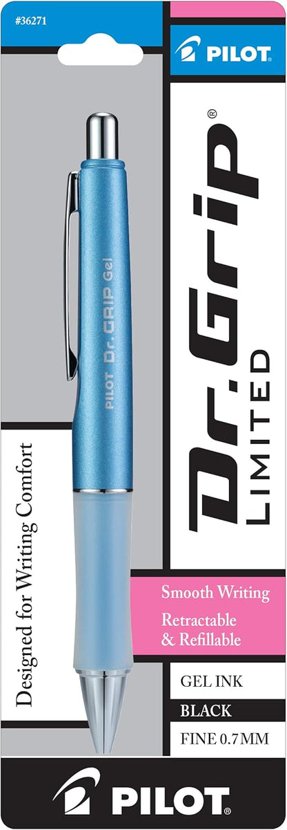 PILOT Dr. Grip Limited Refillable & Retractable Gel Pen, Fine Point, Black, Single Pen - Ideal for School, Journaling & Office Writing