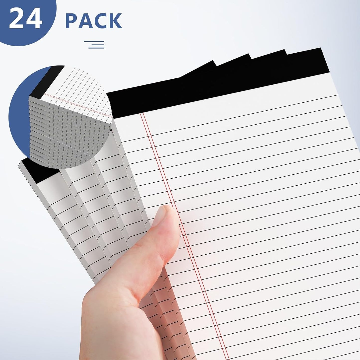 Nichela 5" x 8" Note Pads 12 Pack of Legal Pads 30 Sheets Notepad College Ruled Small Writing Pads Perforated Pages Paper Pads 80GSM Heavyweight Paper Note Pads for Home, Office, or School