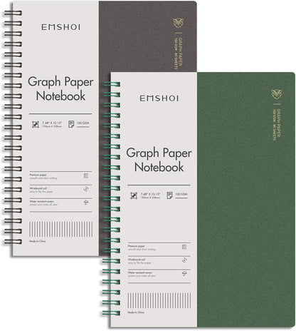 EMSHOI Dotted Journal Spiral Notebook 5.7" x 8.22" - 4 Pack 640 Pages 100gsm Thick Paper, A5 Dot Grid Notebook, Plastic Hardcover Dotted Notebook for Journaling Writing