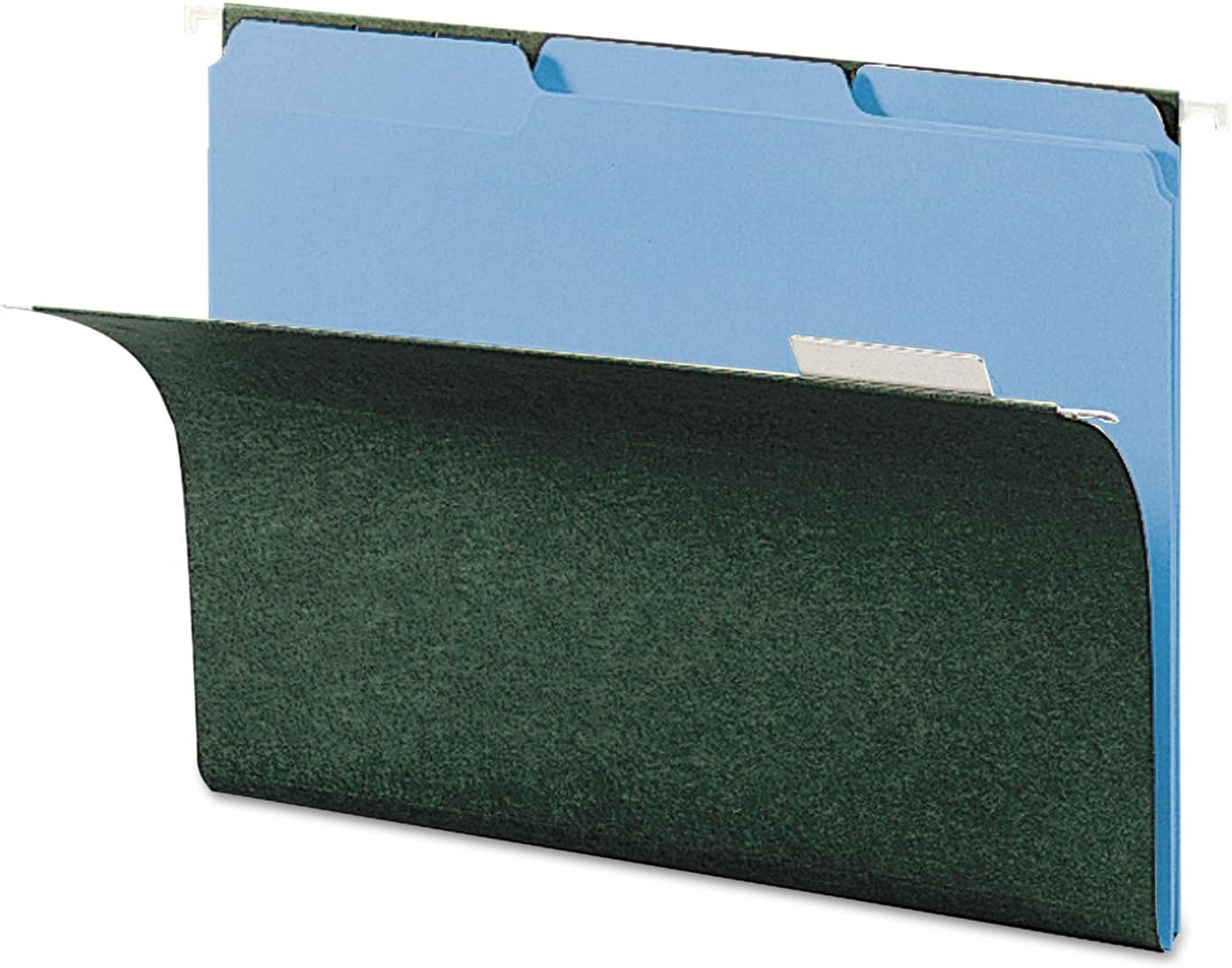 Smead Interior File Folder, 1/3-Cut Tab, Letter Size, Aqua, 100 per Box, Expandable File Folders for Filing Cabinet