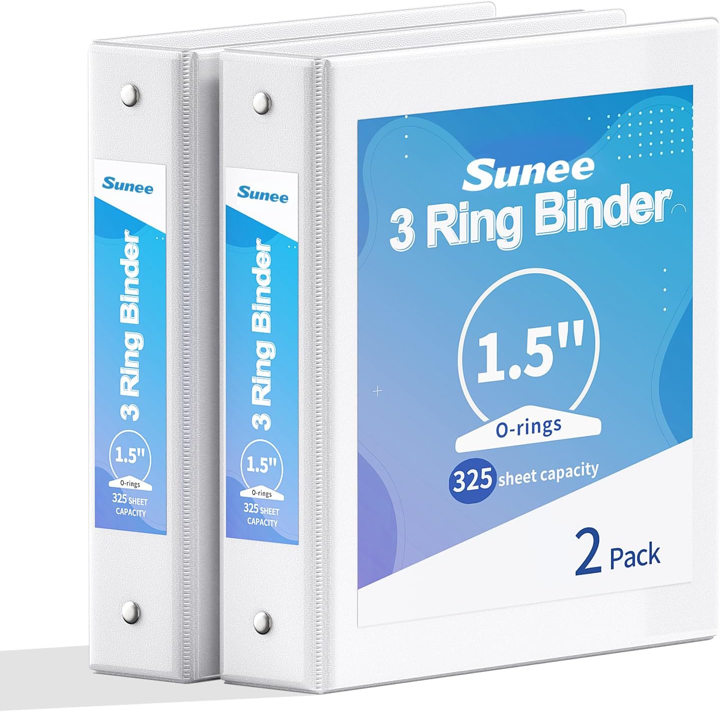 SUNEE 3 Ring Binder 3 Inch 2 Pack, Clear View Binder Three Ring PVC-Free (Fit 8.5x11 Inches) for School or Office Supplies, Pink