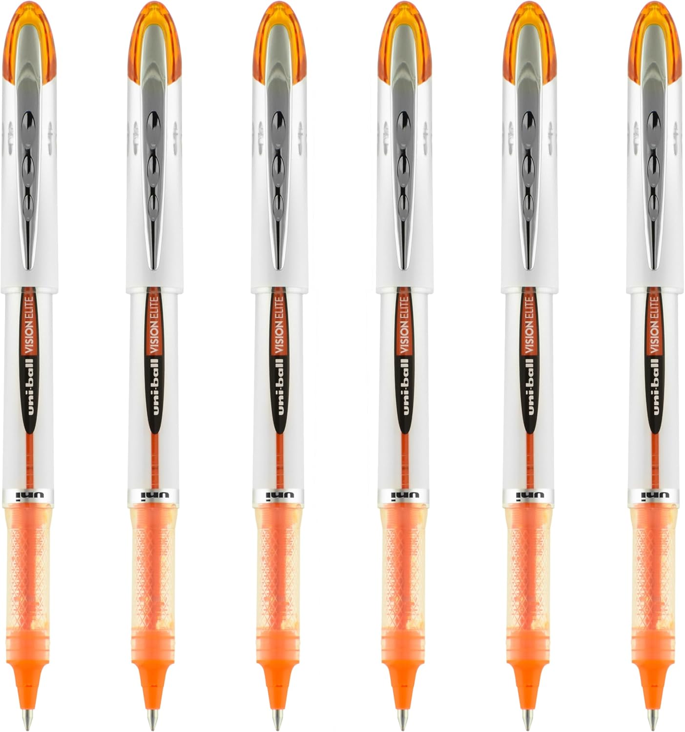 uniball Vision Elite Rollerball Pen, Bold Point (0.8mm), Black Ink, 6 Pens