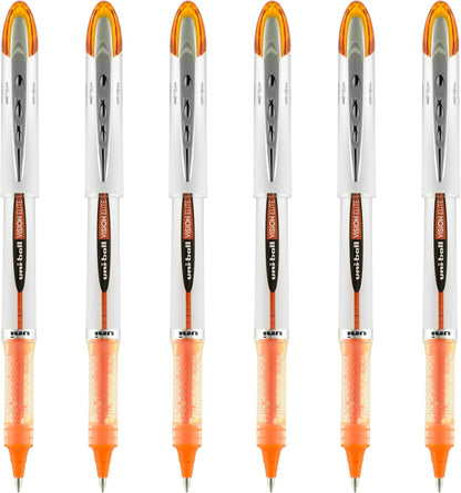 uniball Vision Elite Rollerball Pen, Bold Point (0.8mm), Black Ink, 6 Pens