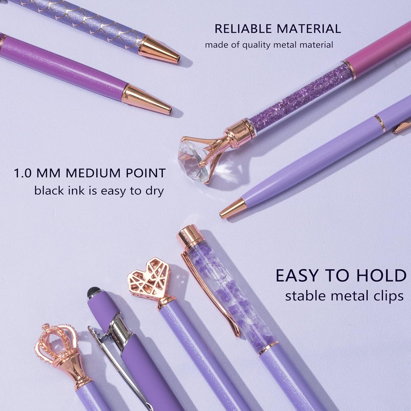 20 Pieces Ballpoint Pen Refills Black Ink 1.0mm Medium Point Smooth Writing Replacement Gel Ink Refills for Retractable Ballpoint Pen School Office Supplies