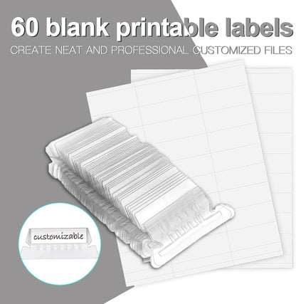 HERKKA Hanging File Folders, 60 Pack Reinforced Letter Size Hanging Folders, Designed for Bulky Files, Filing Cabinet, 1/5-Cut Adjustable Tabs (Black)