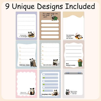 Dumpster Fire Sticky Notes 9 Pack, Funny Dumpster Fire Notepads for Work Stress Relief, Cute Self-Stick Memo Note Pads for Office, Humorous Gifts for Coworkers Students School Office Supplies 3×3 Inch
