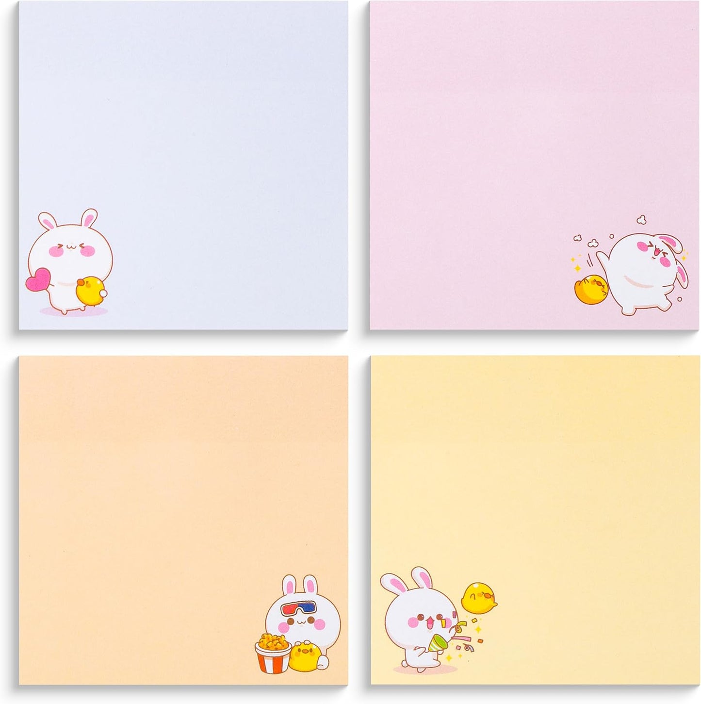 Mr. Pen- Aesthetic Sticky Notes, 3"x3", 8 Pads, 400 Sheets, 4 Designs, Cute Bear Sticky Notes, Self-Stick Note Pads Aesthetic, Perfect for Office, School, Home, Study & Organization