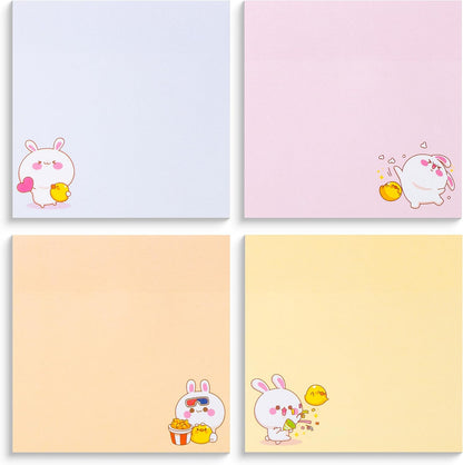 Mr. Pen- Aesthetic Sticky Notes, 3"x3", 8 Pads, 400 Sheets, 4 Designs, Cute Bear Sticky Notes, Self-Stick Note Pads Aesthetic, Perfect for Office, School, Home, Study & Organization