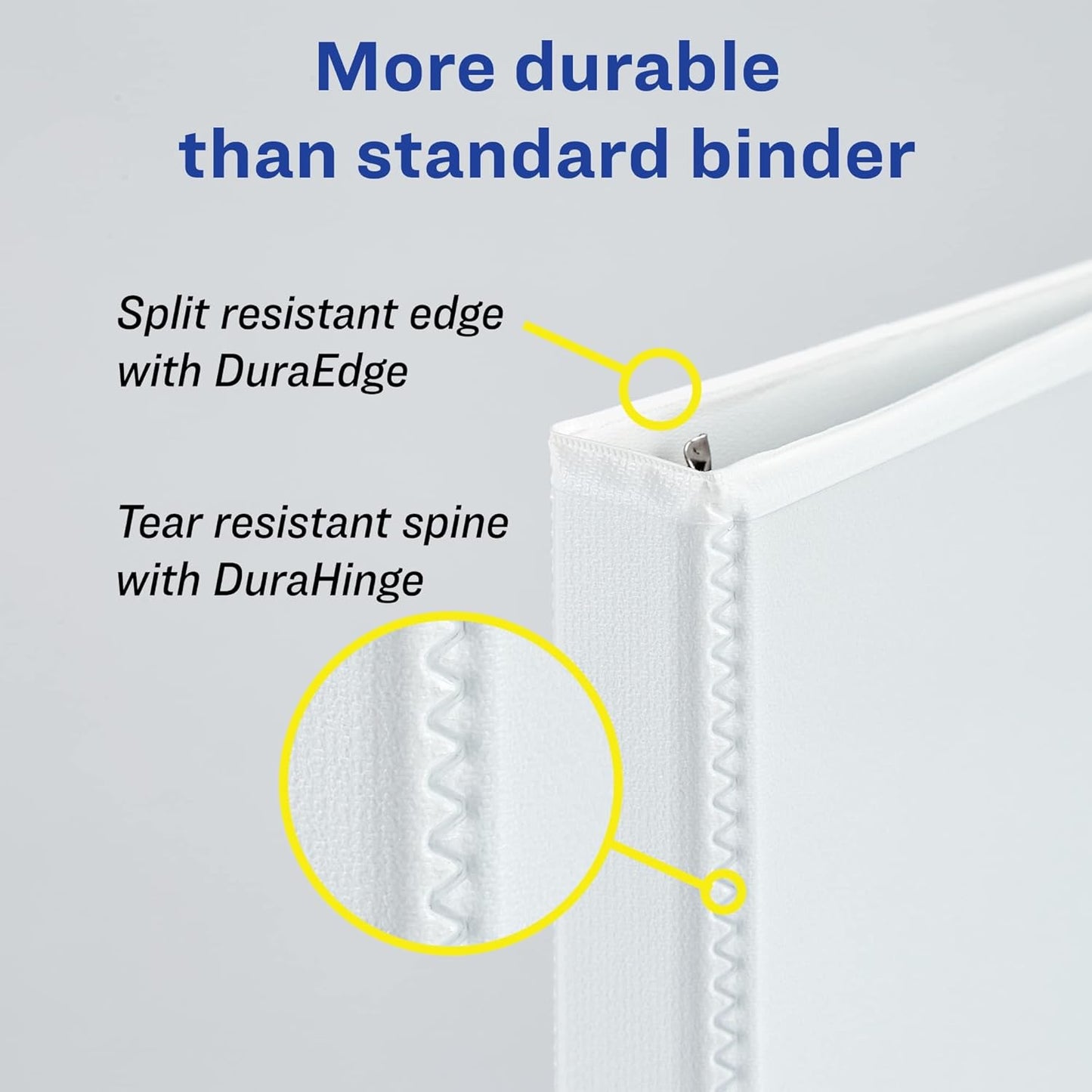 Avery® Heavy-Duty View 3 Ring Binder, 5" One Touch EZD® Rings, White, Pack of 2 Binders
