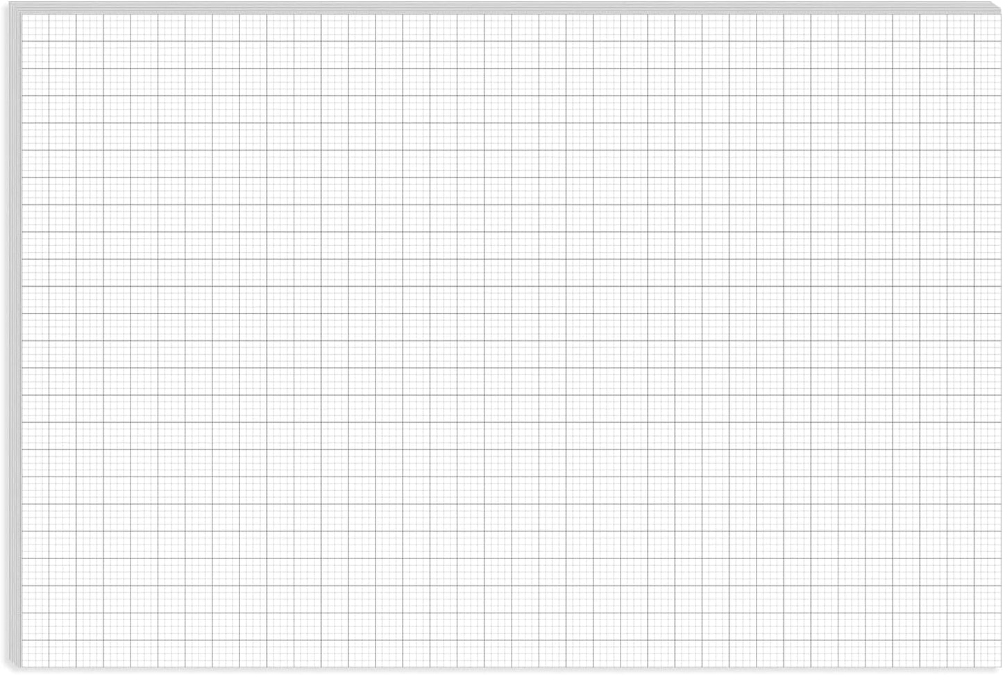 Large Engineering Graph Paper Pad - 22" x 17" Grid Paper Notepad, 4"x4" Blue Grid 50 Sheets/100 Pages Paper for Engineer Architect Designer Mathematician Draftsman