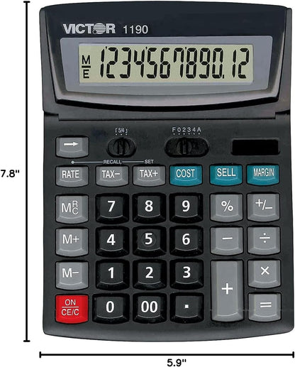 Victor 1190 Executive Desktop Calculator, 12-Digit LCD