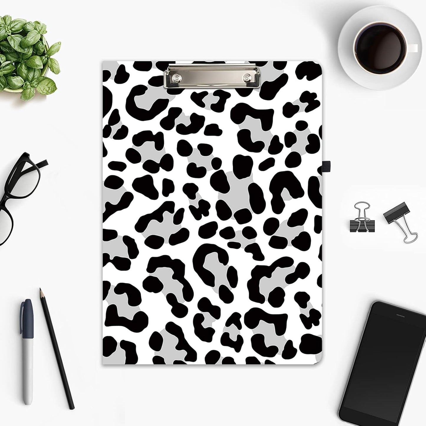 Hongri Clipboard Folio with Refillable Lined Notepad and Interior Storage Pocket for Students, Classroom, Office, Women, Man, Cute Custom Pattern, Size 12.8 x 9.2 in, Classic Flower