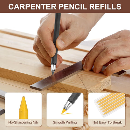 PATIKIL 12Pcs 2.8mm Carpenter Pencil Lead Refills, Solid Dry Pencil Refills Break Resistant Lead Refill for Mechanical Carpenter Construction Pencils Art Drafting, Multicolor
