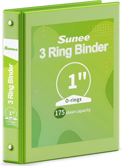 SUNEE 3 Ring Binder 3 Inch 1 Pack, Clear View Binder Three Ring PVC-Free (Fit 8.5x11 Inches) for School or Office Supplies, Pink