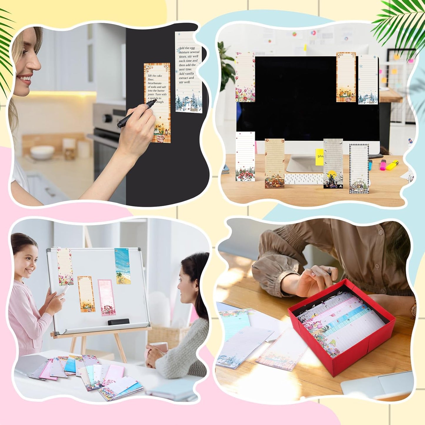 Eaasty 12 Pcs Bible Magnetic Notepads for Refrigerator Monthly Magnetic Grocery List 9 x 3.5" Magnet Memo Pads 30 Sheet Per Pad Shopping to Do List for Christian Teacher Appreciation Week Gift