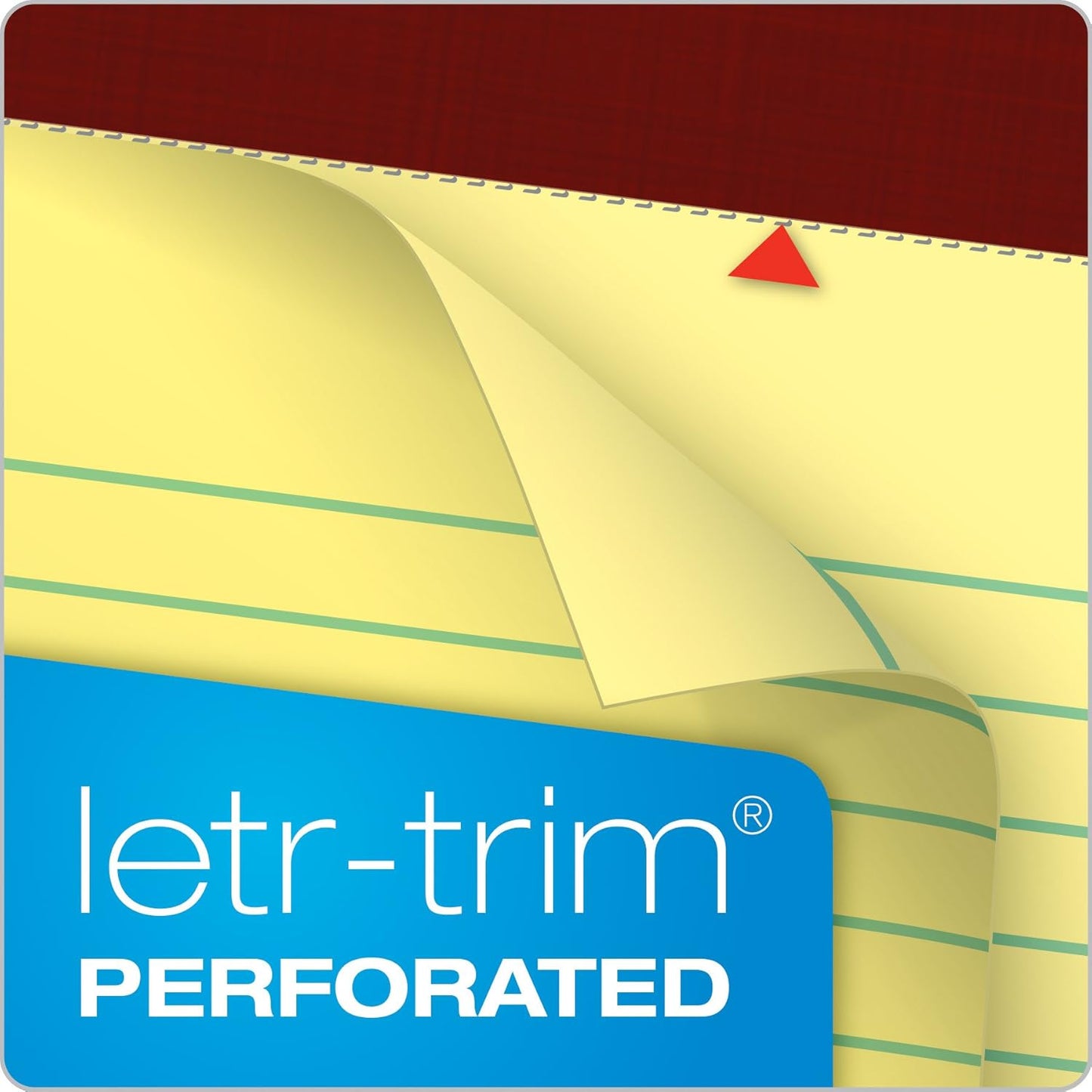 TOPS Docket Gold Writing Pads, 8-1/2" x 11-3/4", Legal Rule, Burgundy Cover, Canary Paper, 70 Sheets (99714)