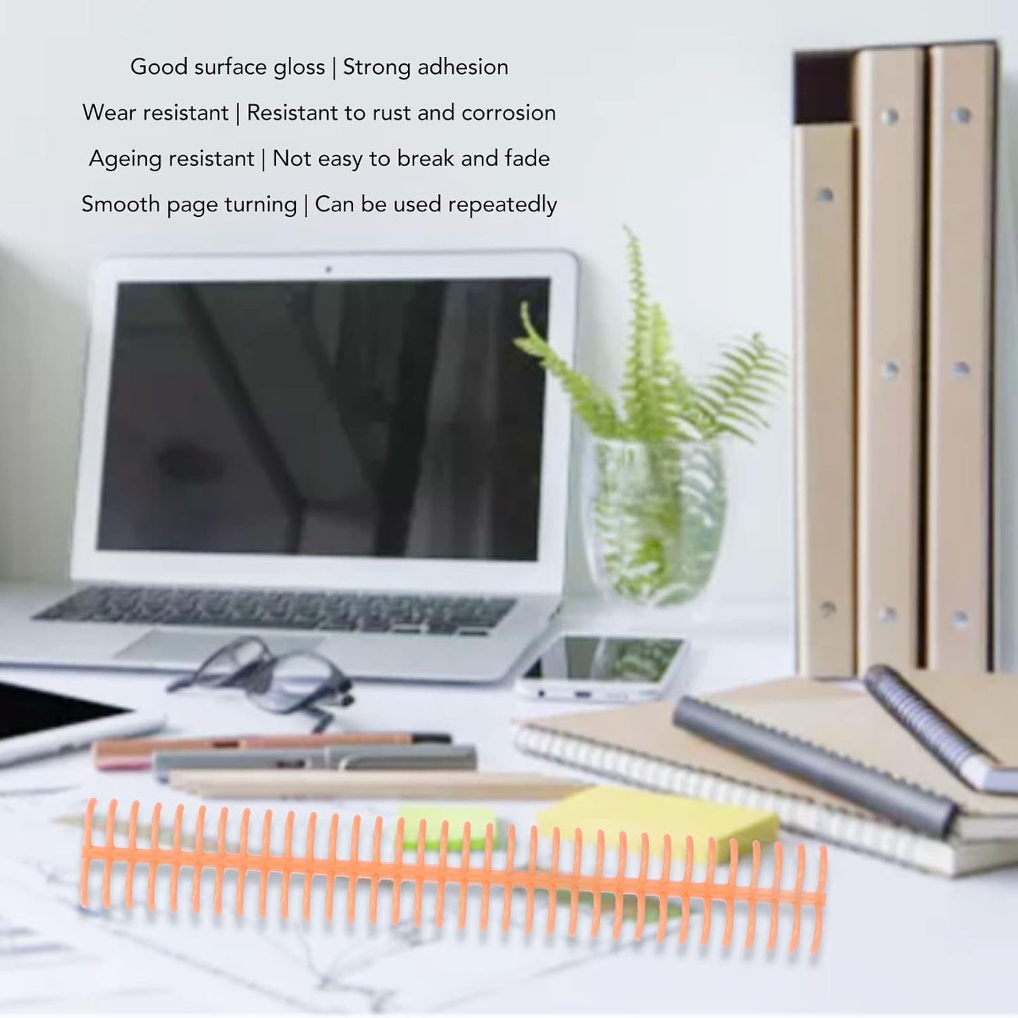 10 Pcs 15mm/0.59 in Binding Coils 32 Loop Spine for Books, Plastic Binding Rings for Manual Binding Machine, Wire Coils for Report Covers, Documents, Presentations, DIY Projects(Black)