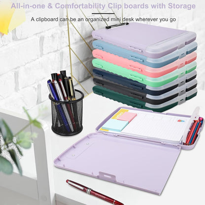 SFLHHDM Purple Clipboard, Clip Boards 8.5x11, Teacher Clipboards with Storage, Plastic Clipboard with Pen Holder, Clipboards Storage for Women Teachers Work, School & Office Supplies