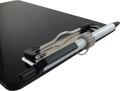 Trade Quest Small Memo Clipboard 6'' x 9'' Pen Holder Clip Plastic (Black) (Pen Included) (Pack of 6)