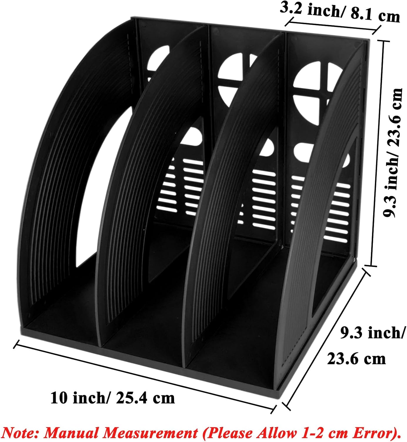 SAYEEC 2Pcs Magazine Holder Plastic File Sorter Binder Holder for Desk Folder Organizer Stand Book Shelf Dividers Vertical Filling Storage Rack Desktop Bookshelf Display Box for Office School (Black)