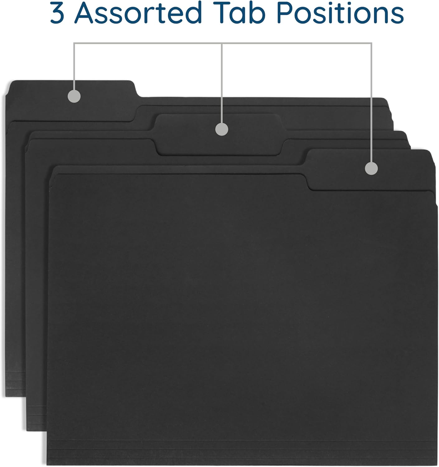 File Folder, 1/3 Cut Tab, Letter Size, Yellow, Great for Organizing and Easy File Storage, 100 Per Box