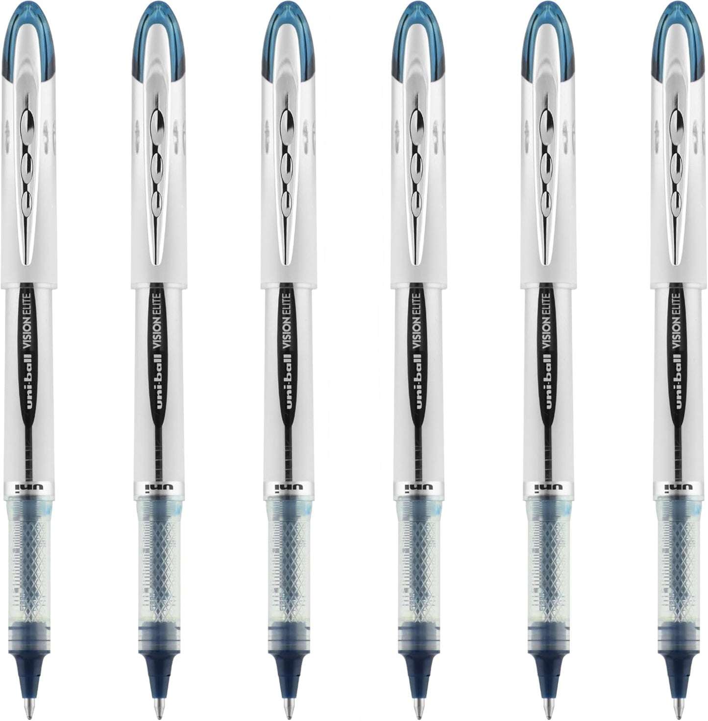 uniball Vision Elite Rollerball Pen, Bold Point (0.8mm), Black Ink, 6 Pens