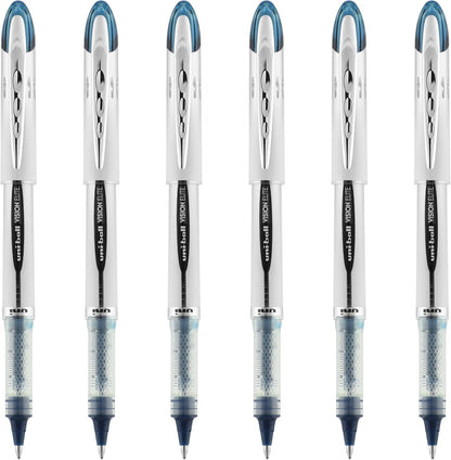 uniball Vision Elite Rollerball Pen, Bold Point (0.8mm), Black Ink, 6 Pens
