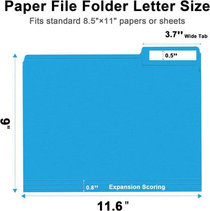 File Folder, RAZCC 150 Pack 1/3 Cut Tab File Folders Letter Size, Manila Folders, Folders with Tab, Great for Organizing and Easy File Storage