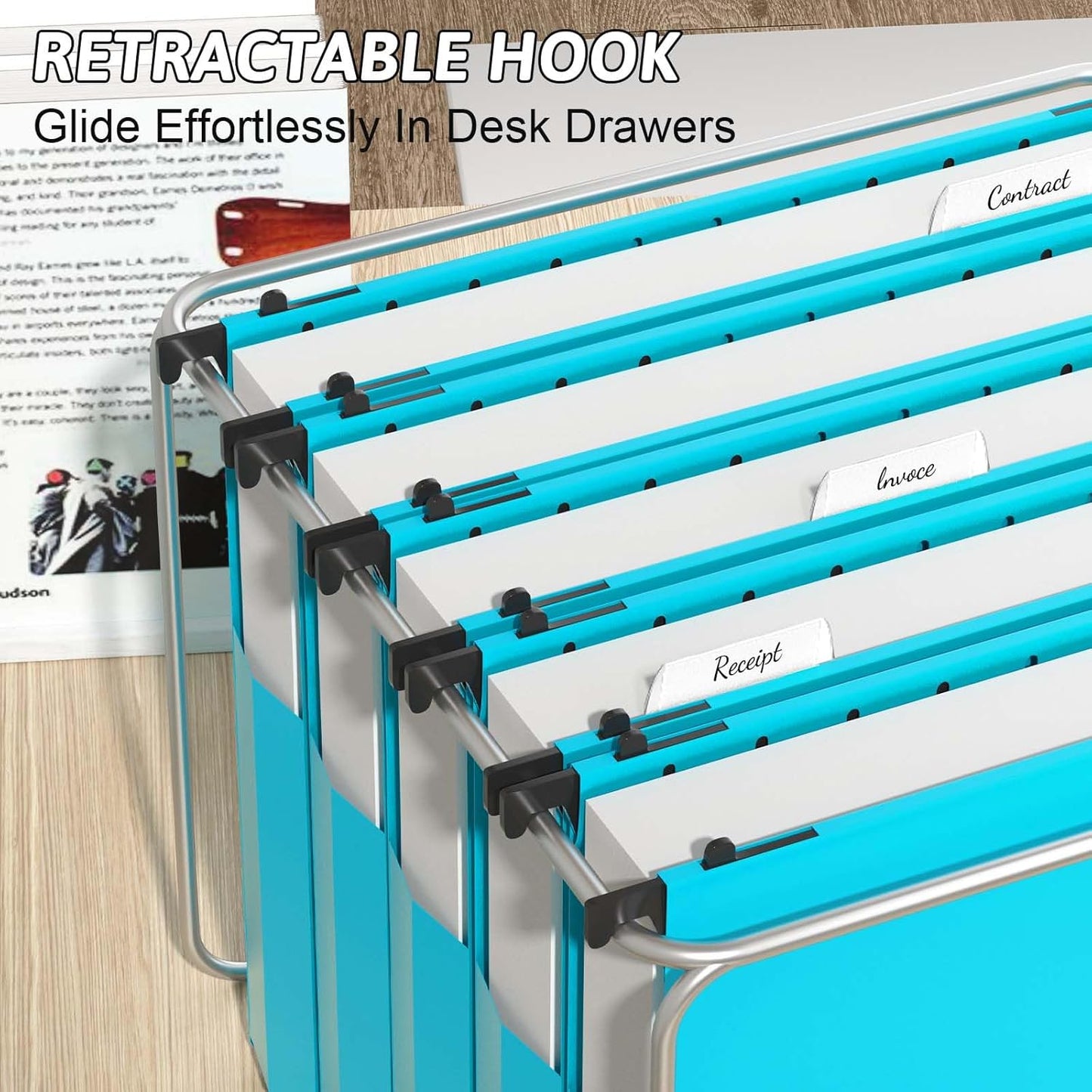 Plastic Extra Capacity Hanging File Folder Letter Size,12 Pack Reinforced Expandable Hanging Folders,Heavy Duty 2 Inch Expansion,Adjustable Tabs,Hanging Organizer Designed for Bulky Files(Gray)