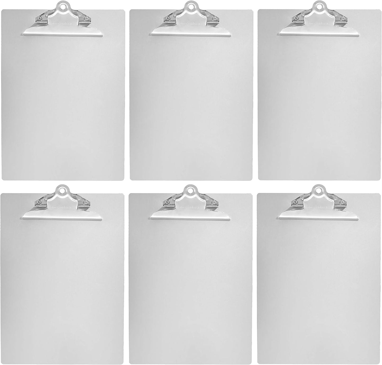 Amazon Basics Aluminum Clipboard, Letter Size, Office Supplies, 2-Pack, Silver