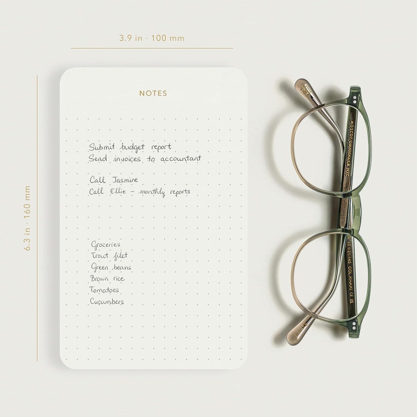 Pinesman - Elegant Desk Notepads for Professionals, Executive's Memo Pads, Minimalist, Gold Foiled, Lined Layout, 3 Pack, 225 Sheets Total (75 Each), 6.3" x 3.9”, 80 GSM, Eco-friendly, FSC™ Certified