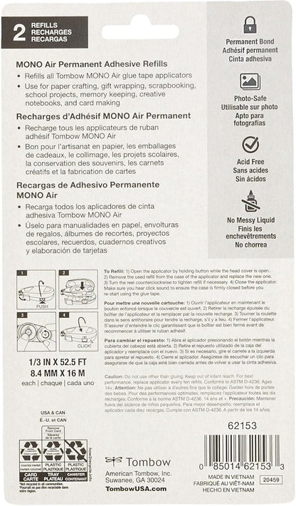 Tombow Mono Air Touch Adhesive, Refill 2-Pack
