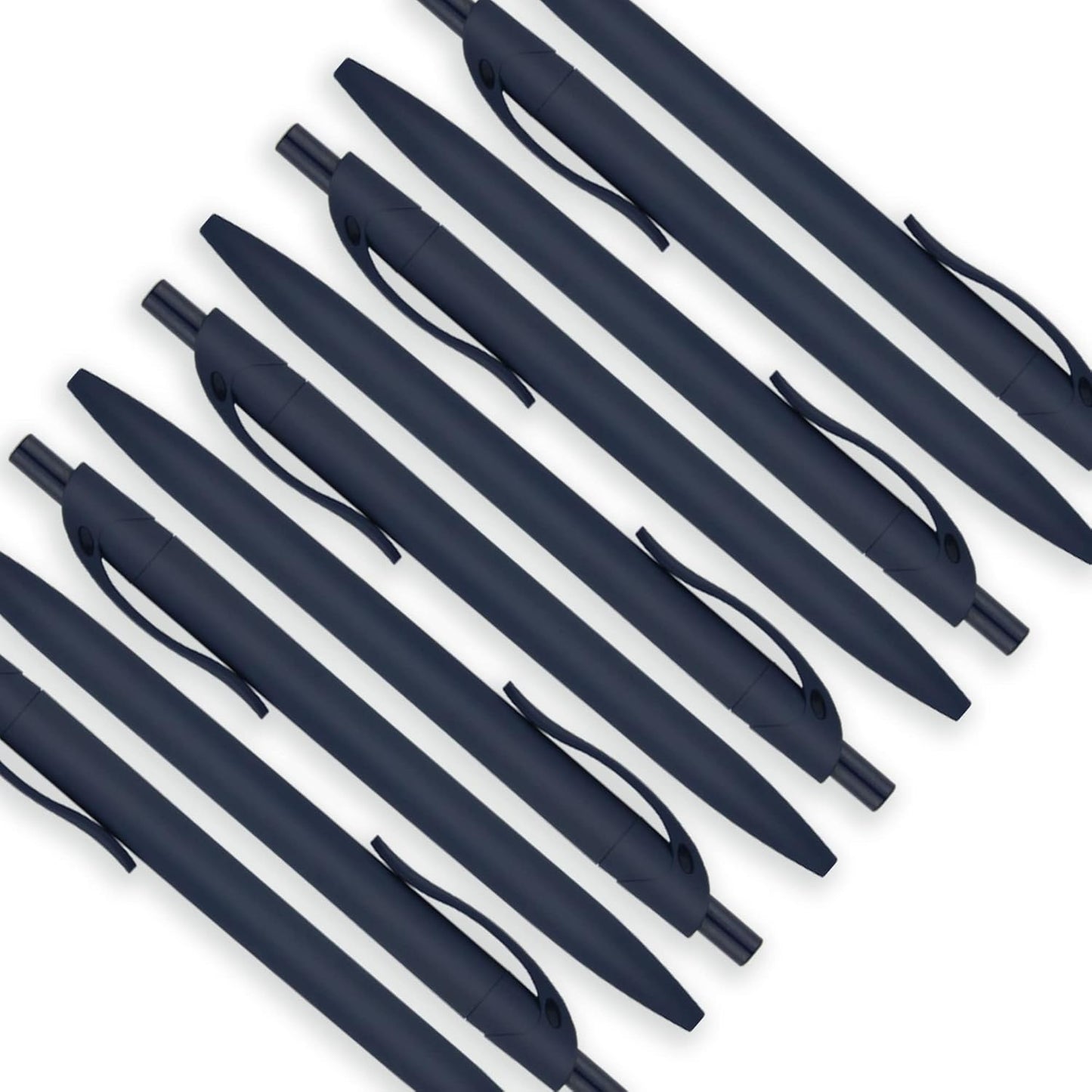 Deegtran 100 Pack No Bleed Black Barrel Click Pens, Wholesale Retractable Ballpoint, Medium Point, Smooth Ink, 1.0MM Black Ink