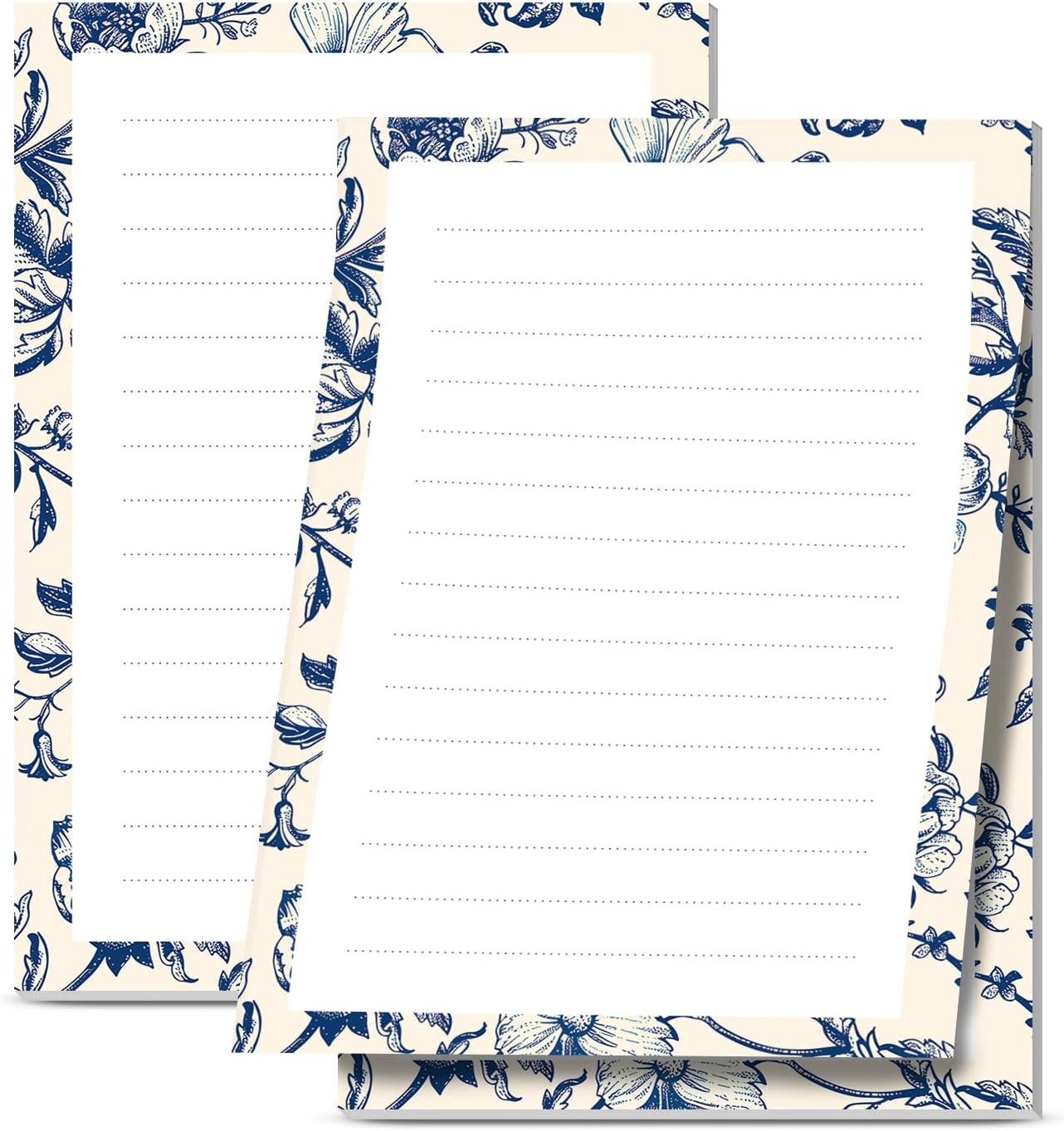 2 Pack Sticky Notes 4x6 in, Funny Large Notepads with Lines, Cute Self-Stick Memo Note Pads for Office, Home, Meeting Luxury Boho Flowers