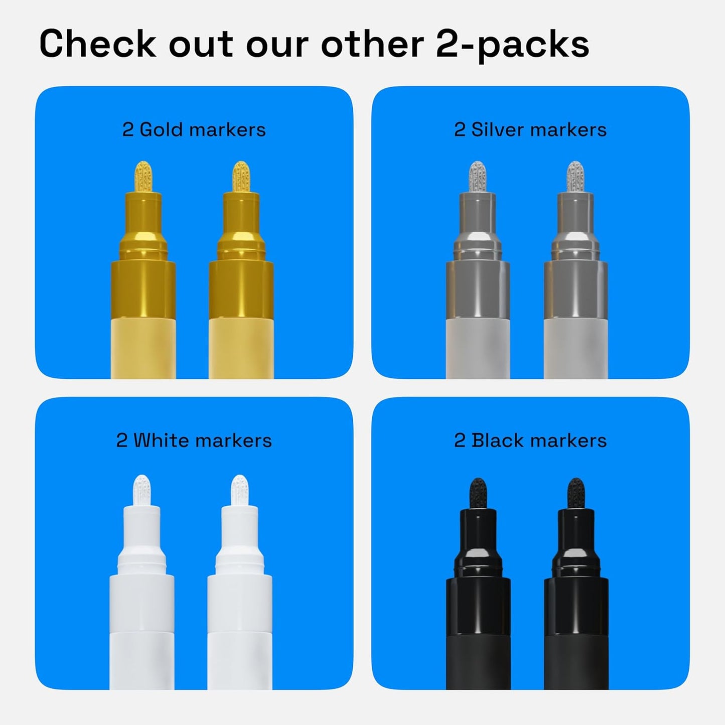 ARTISTRO 2 Gold Acrylic Paint Markers - 0.7mm Extra Fine-Tip Metallic Paint Pens - Perfect for Crafting, Art Projects, & More