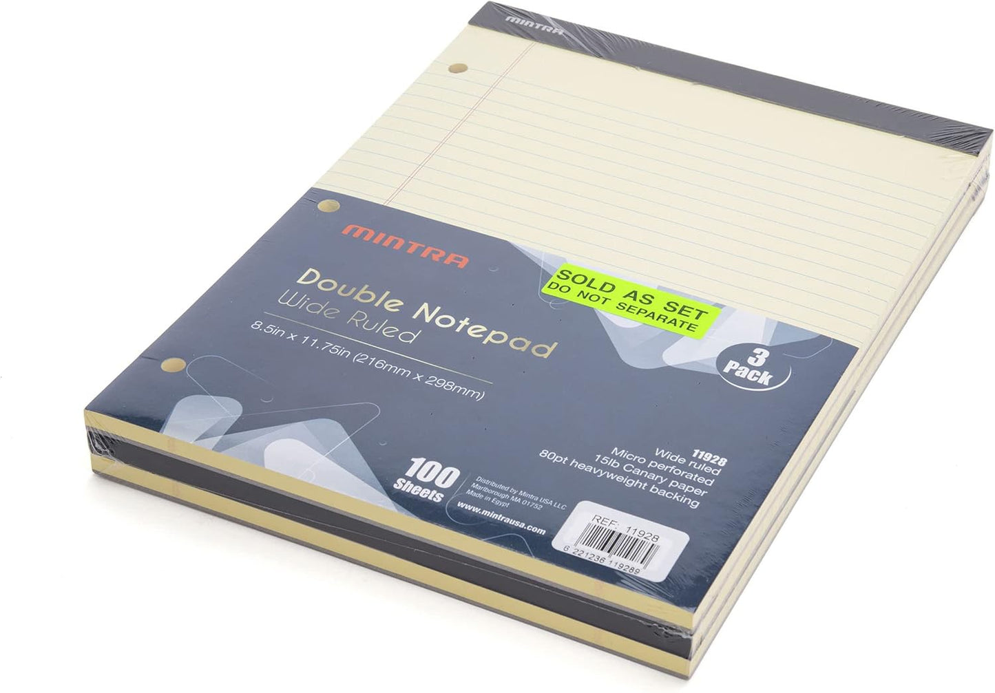 Mintra Office White Legal Pads – Ruled Notepads and Micro-Perforated Sheets, Ideal for Writing, Note-Taking & Creativity, Office, or Professional Use, Basic Pad 6 pack, 8.5"x11" (Narrow Ruled)