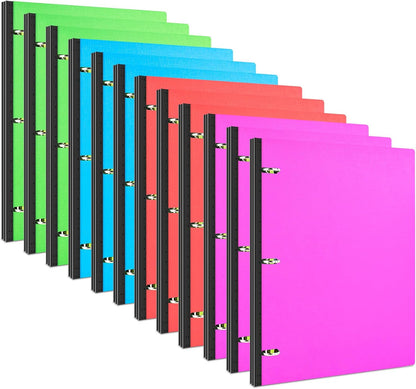 INFUN Telescoping 3 Ring Binder - 4PCS, Portable Plastic 3 Ring Binder with Telescoping Spine, Binders with Foldable Front Cover Holds 8.5"x11" Paper for School, Office, Homes
