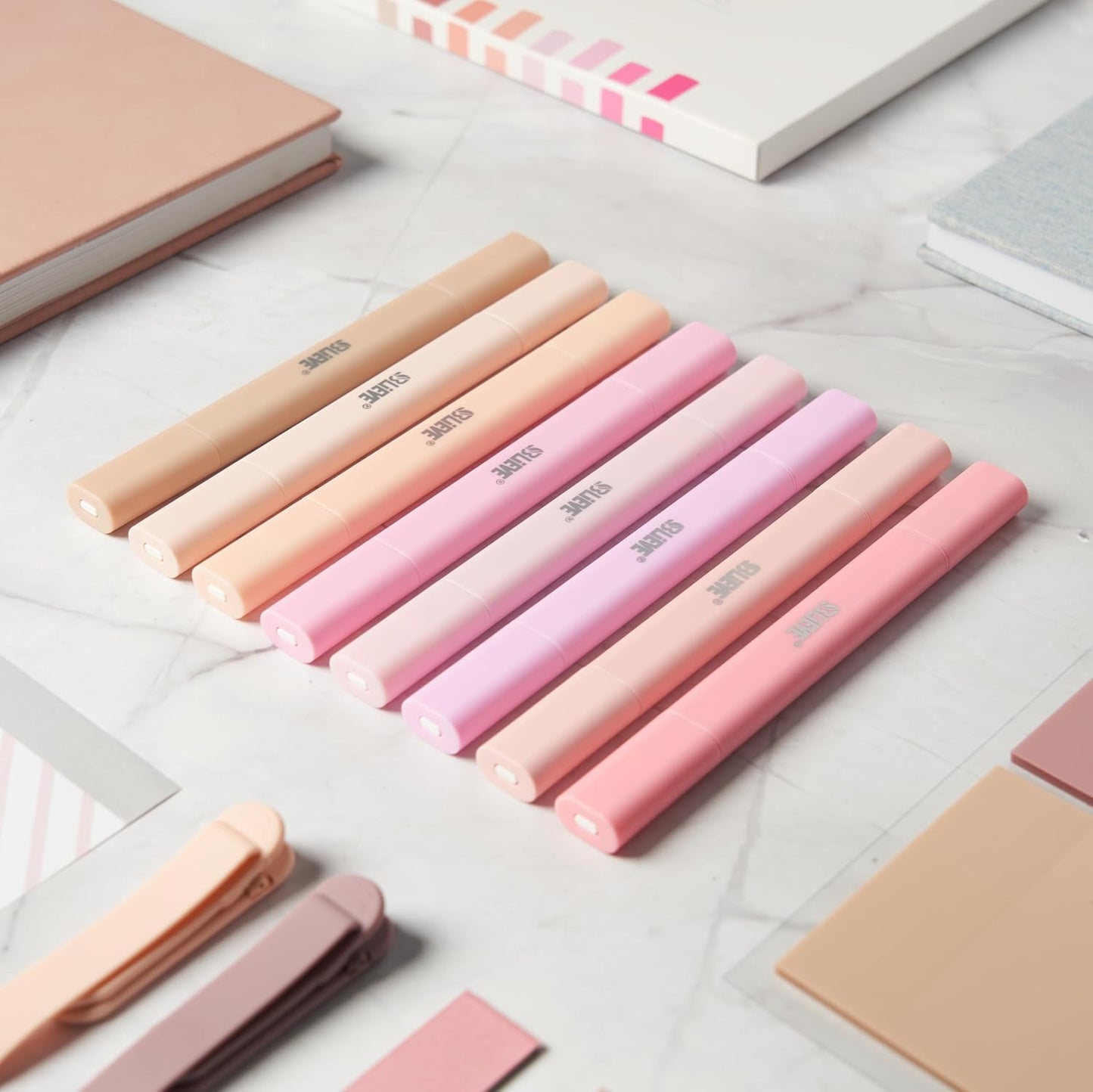 BLIEVE Aesthetic Cute Highlighters No Bleed Through, Dual Tip 8 Pack, Pastel Colors For Bible & Journaling