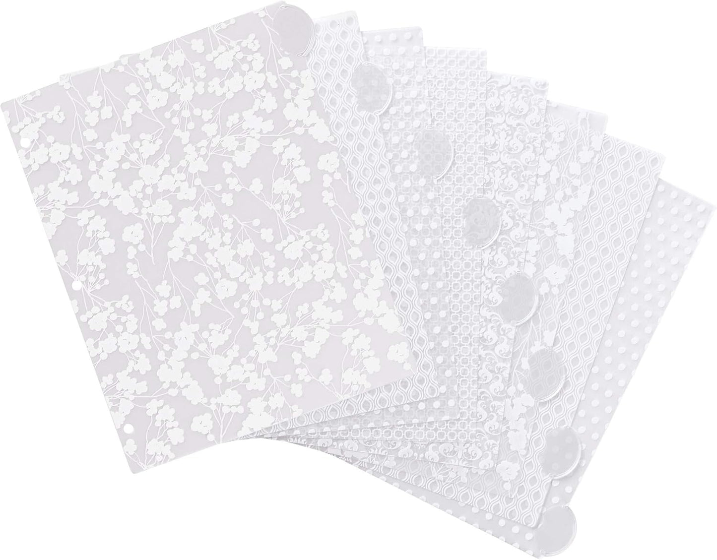 Avery Insertable Style Edge Plastic Dividers for 3 Ring Binders, 8-Tab Set, Assorted White Frosted Designs, 1 Set (11291)