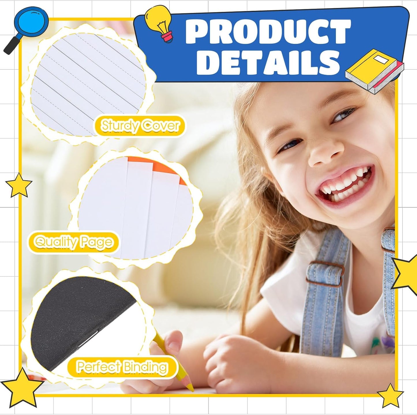 Henoyso 12 Pcs Primary Composition Notebook K-2 Primary Journal, Notebook for Kids Supplies, Bulk Blank Writing Book for Kid to Write Draw Journal 60 Page (9.8″ X 7.5″,Light Color)