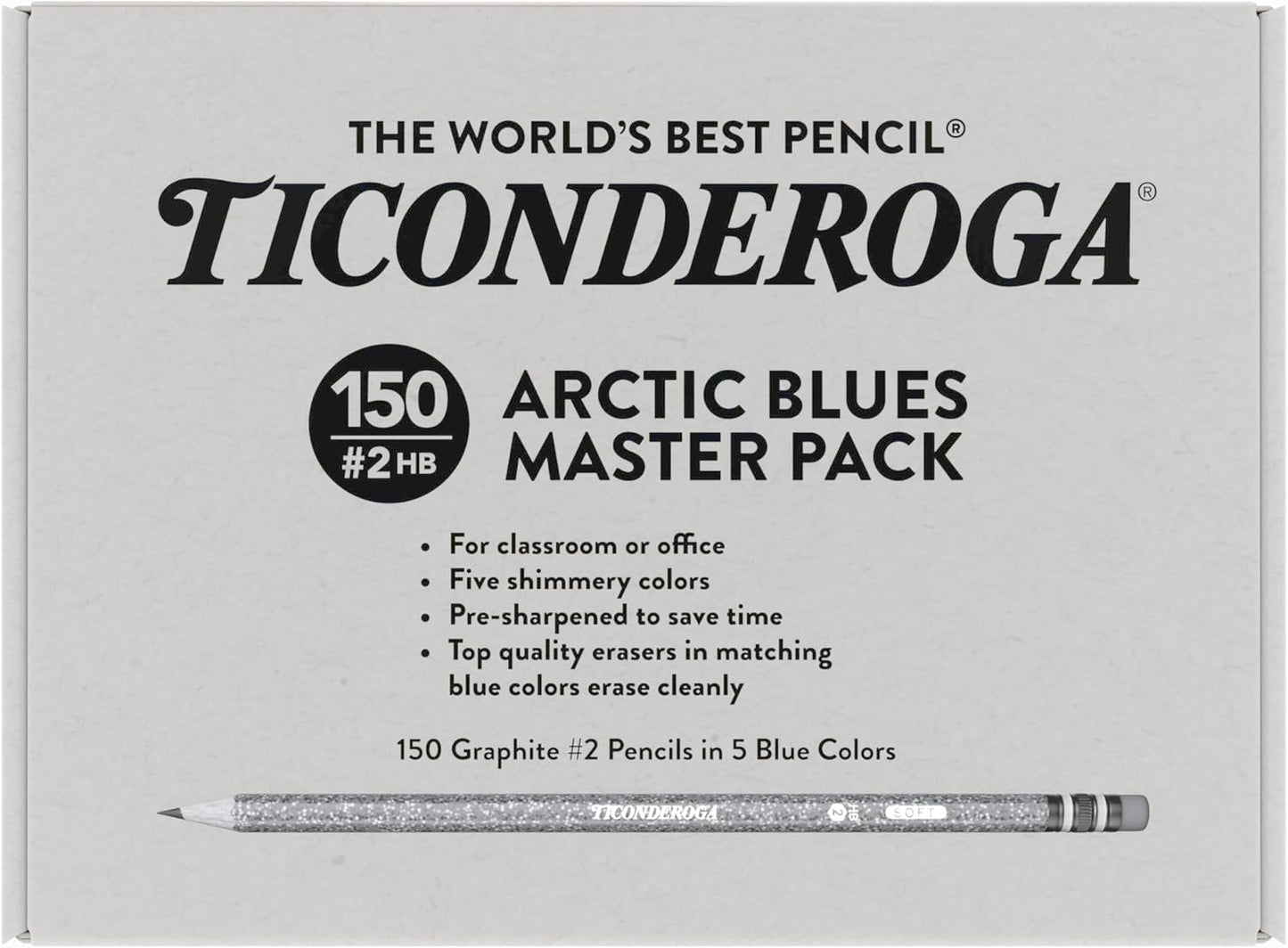 Ticonderoga Wooden Pencils, Pre-Sharpened, 2 HB Soft, Pastel Colors, 18 Count